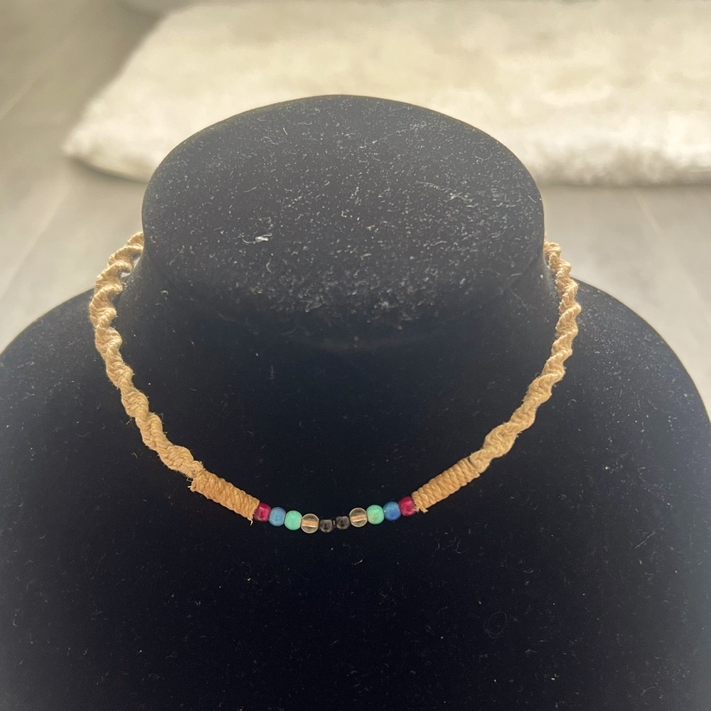 Hemp Necklace w beads